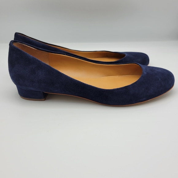 J. Crew Shoes - J.Crew Flats Blue Suede Block Heel Shoes 9.5